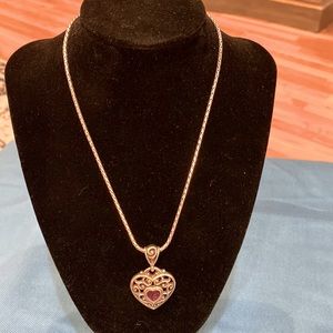 Brighton Heart Necklace with Red Center RARE!